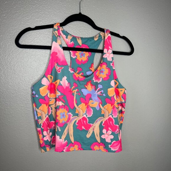 Pro Player Active Crop Tank Womens Sz L Moisture Wicking Racerback Shelf Bra - Picture 3 of 5